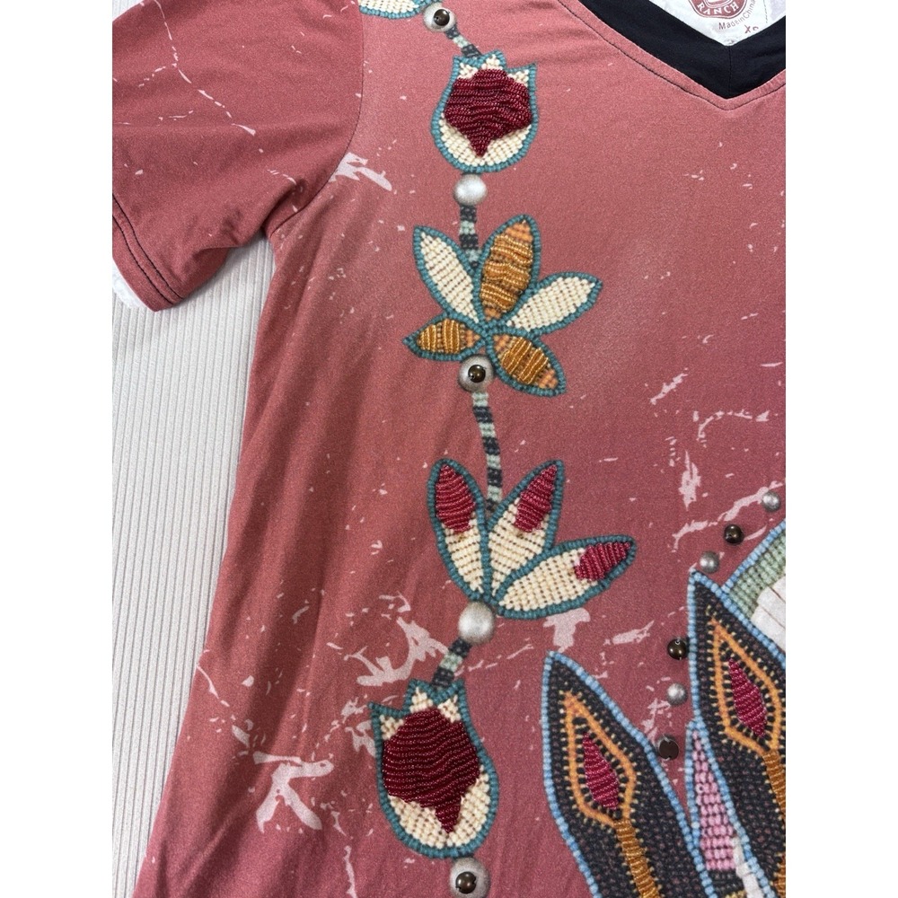 Double D Ranch " Madonna Of The Plains" Women's Beaded Top S Cynthia Ann Parker - Picture 7 of 12